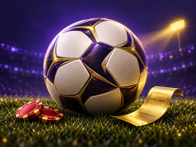 Balón de futbol sobre el césped de un estadio